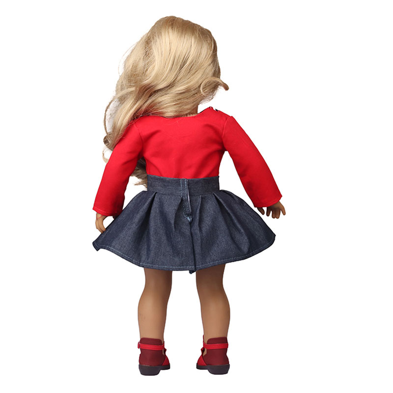 18 inch doll clothes doll infrared jacket + denim skirt-CL-0161插图4