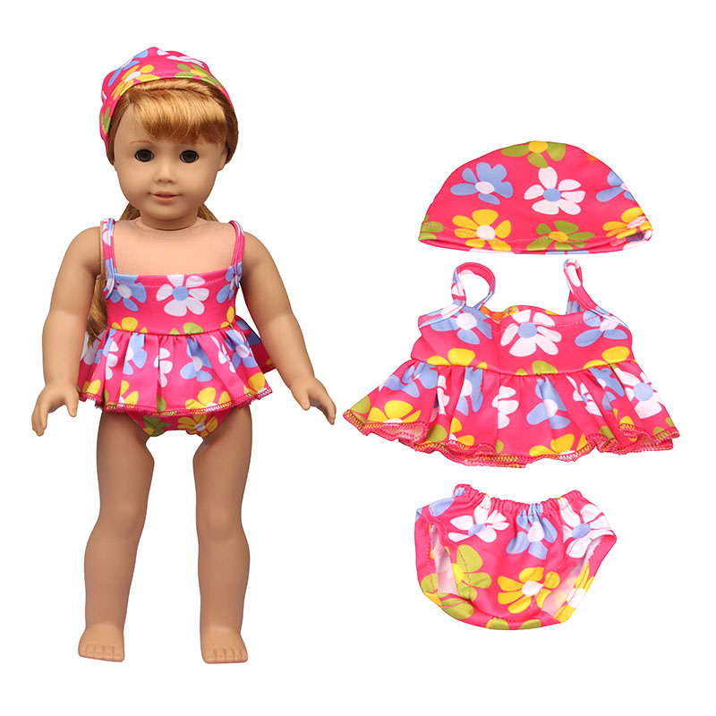18 inch doll clothes doll floral swimsuit set-CL-0162插图1
