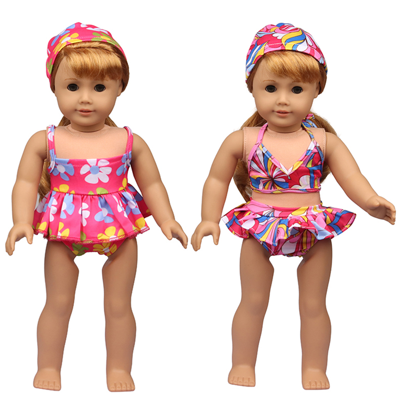 18 inch doll clothes doll floral swimsuit set-CL-0162插图2