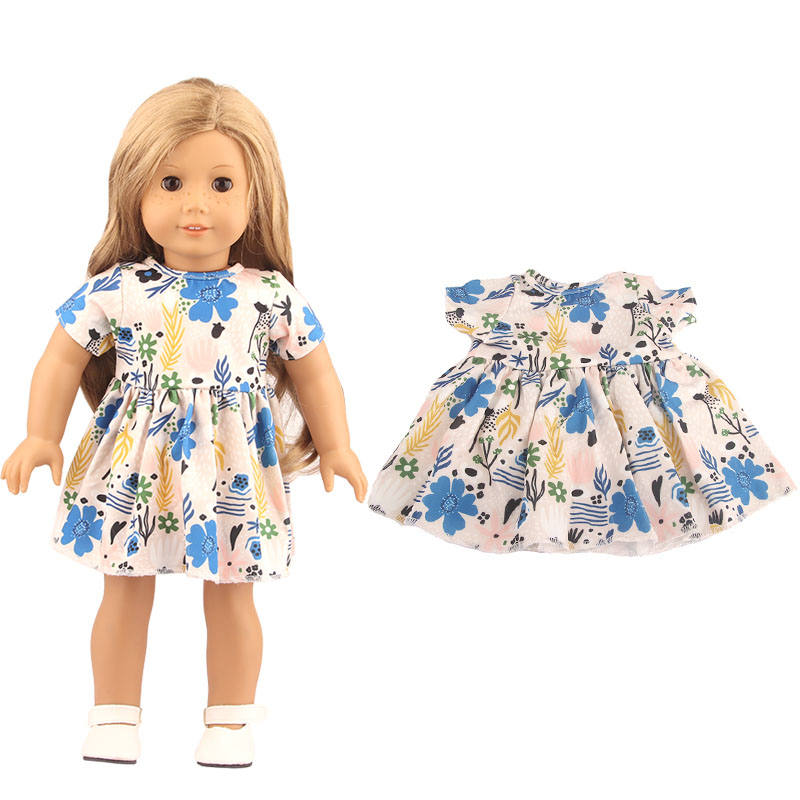 18 inch doll clothes doll milk silk floral dress-CL-0111插图