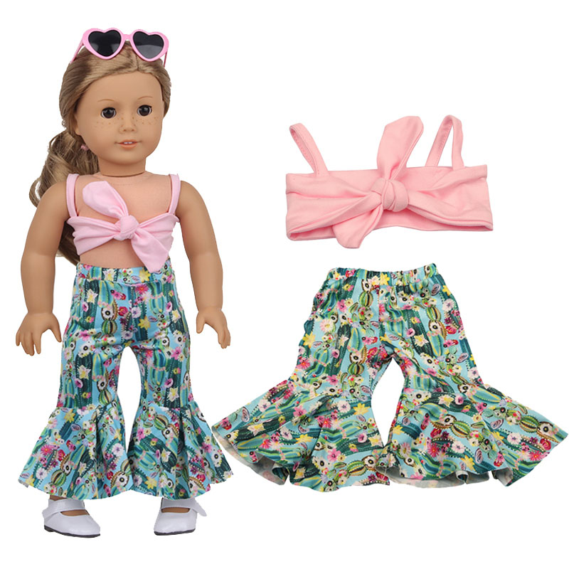 18 inch doll clothes doll floral pants + wrap-CL-0179插图