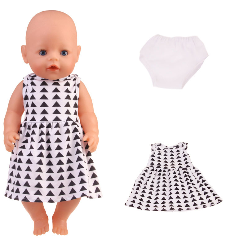 18 inch doll clothes doll fashion cartoon pattern sleeveless maxi dress with doll panties-CL-0119/CL-0120/CL-0121插图1