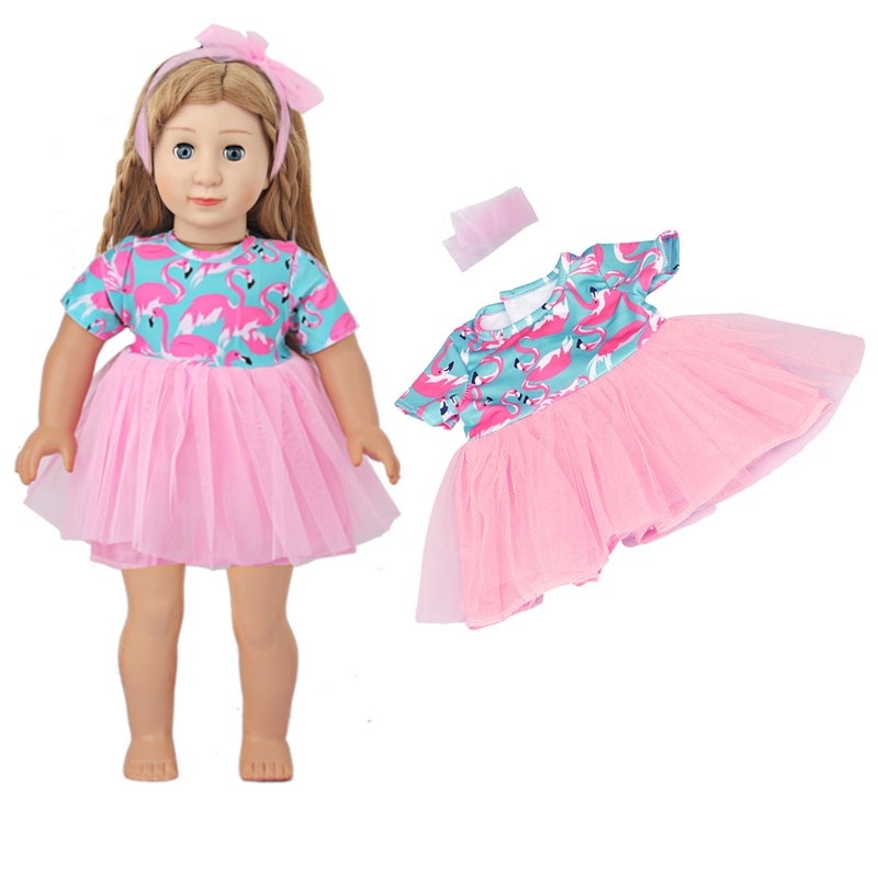 18 inch doll clothes doll flamingo print dress-CL-0108插图