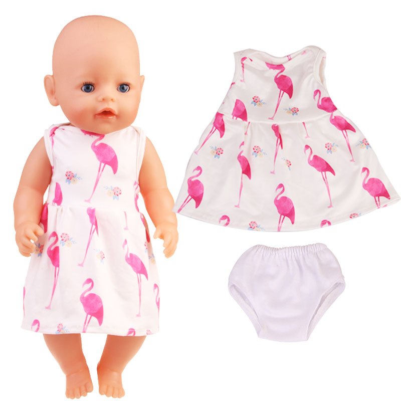 18 inch doll clothes doll fashion cartoon pattern sleeveless maxi dress with doll panties-CL-0119/CL-0120/CL-0121插图2
