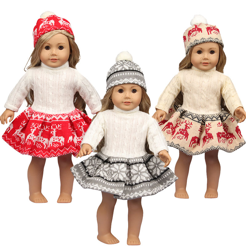 18 inch doll clothes doll knit dress + hat-CL-0145/CL-0146插图1