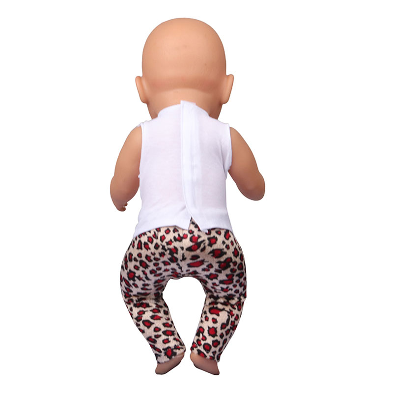 18 inch doll clothes doll leopard print pants with white T-shirt-CL-0133插图4