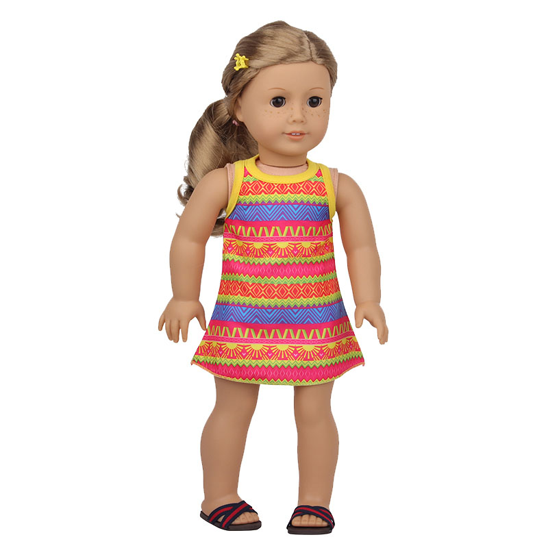 18 inch doll clothes doll colorful sleeveless dress-CL-0135插图5