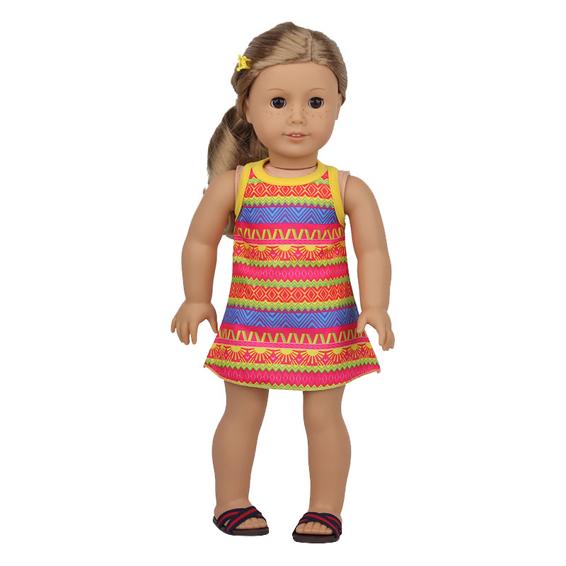 18 inch doll clothes doll colorful sleeveless dress-CL-0135插图3