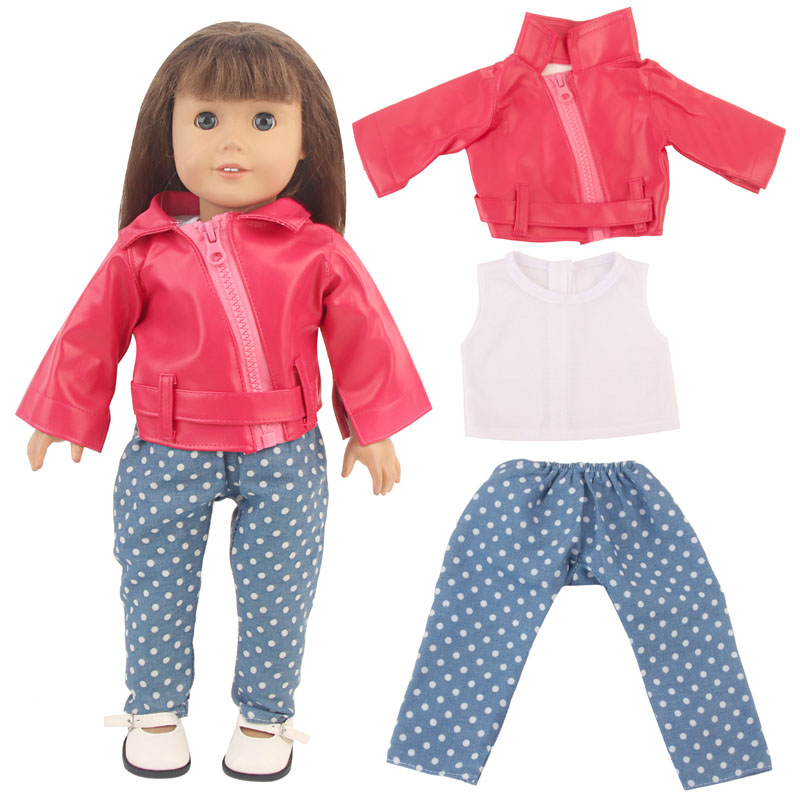 18 inch doll clothes doll leather suit-CL-0136插图1