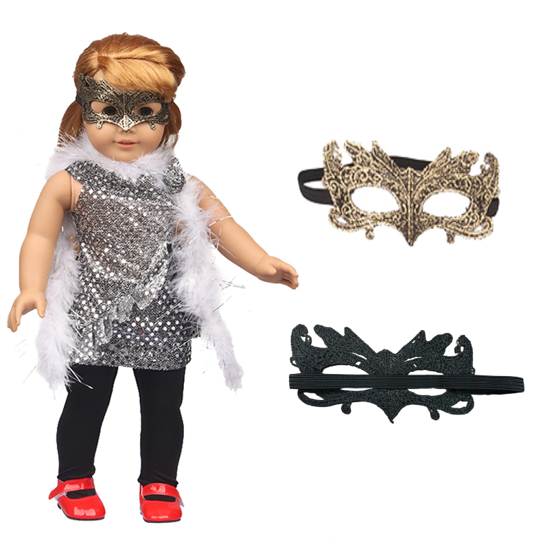 18 inch doll accessories doll mini toy evening gown mask-BE-0019插图
