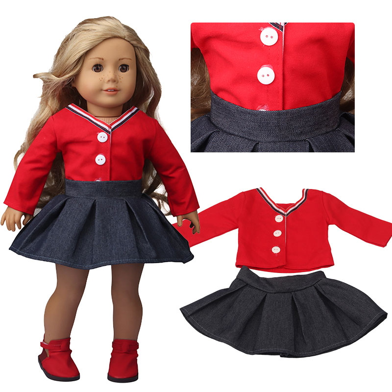 18 inch doll clothes doll infrared jacket + denim skirt-CL-0161插图1