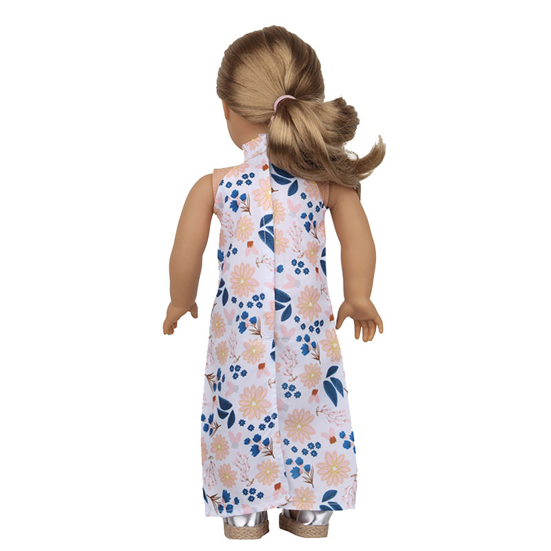 18 inch doll clothes doll leaf print sleeveless dress-CL-0130插图5