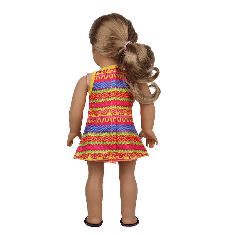 18 inch doll clothes doll colorful sleeveless dress-CL-0135插图4