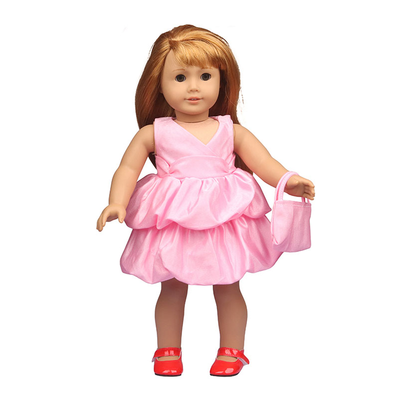 18 inch doll clothes doll puffy dress + doll bag-CL-0107插图4