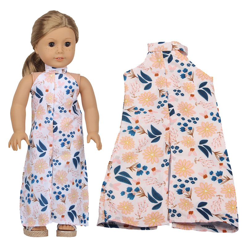 18 inch doll clothes doll leaf print sleeveless dress-CL-0130插图