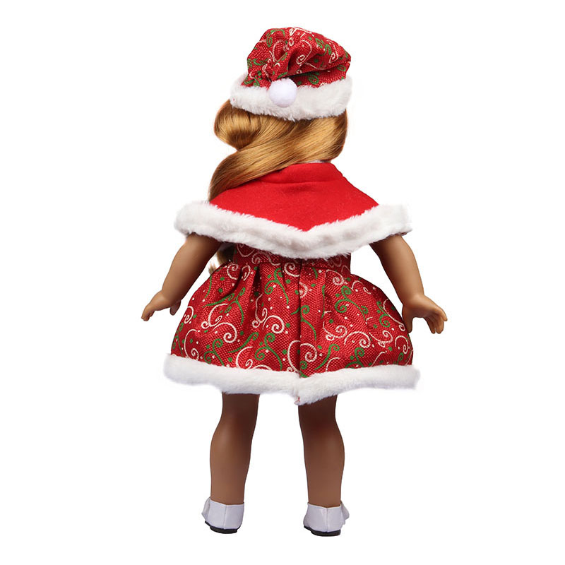 18 inch doll clothes doll hairball shawl Christmas dress set-CL-0154插图4
