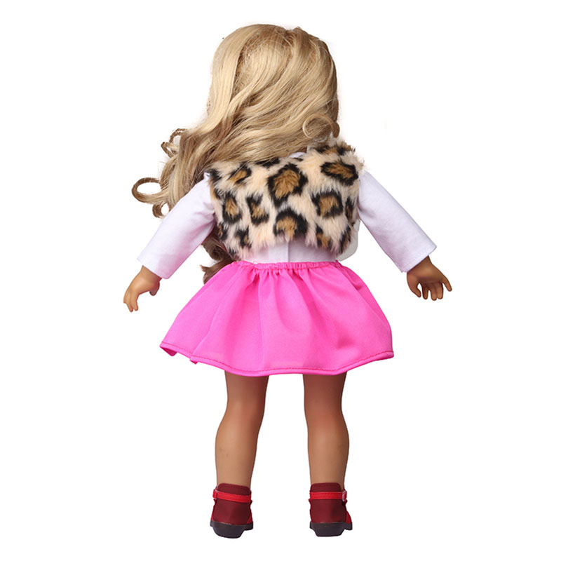18 inch doll clothes doll leopard print vest + t-shirt + skirt-CL-0156插图4