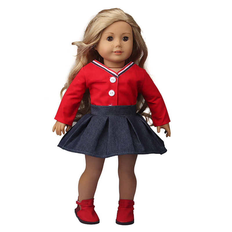18 inch doll clothes doll infrared jacket + denim skirt-CL-0161插图3
