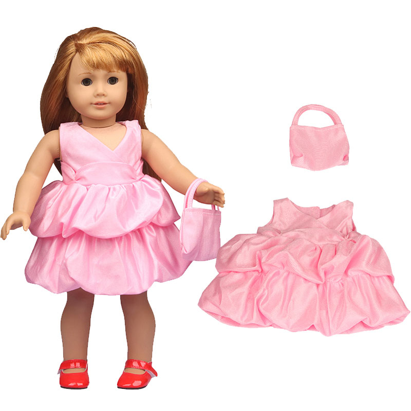 18 inch doll clothes doll puffy dress + doll bag-CL-0107插图