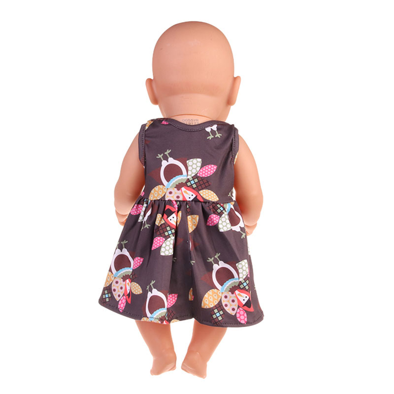 18 inch doll clothes doll fashion cartoon pattern sleeveless maxi dress with doll panties-CL-0119/CL-0120/CL-0121插图4
