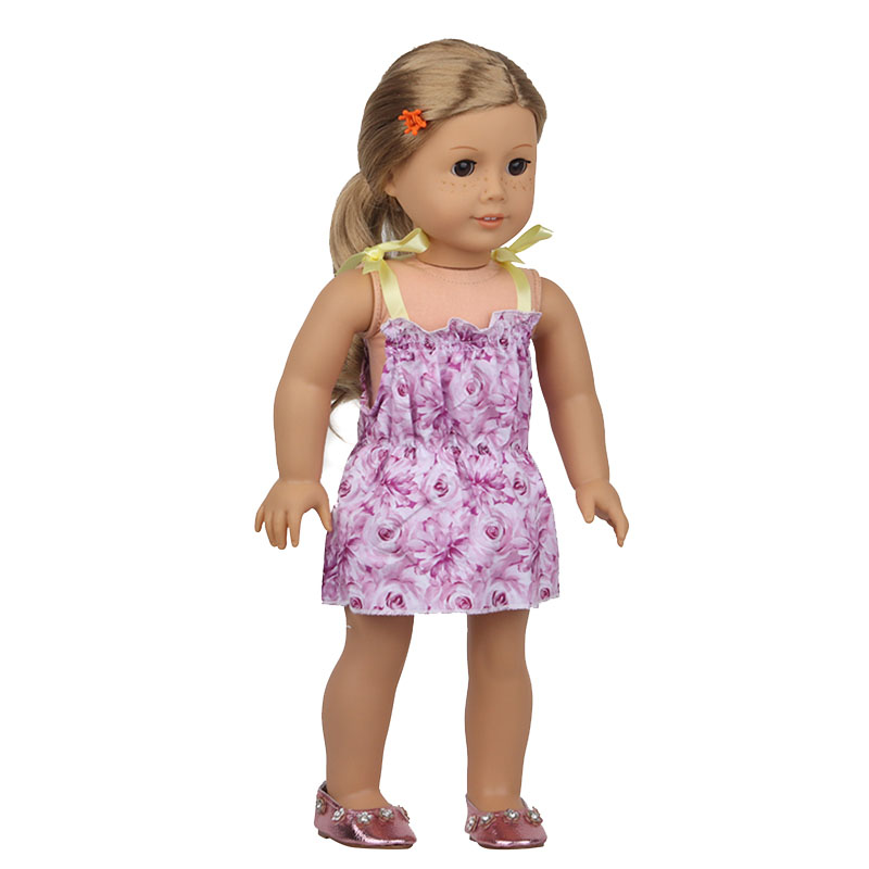 18 inch doll clothes doll purple double shoulder lace up short dress-CL-0137插图5