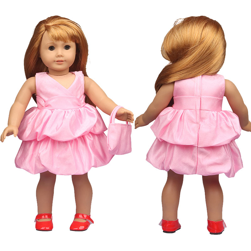 18 inch doll clothes doll puffy dress + doll bag-CL-0107插图1