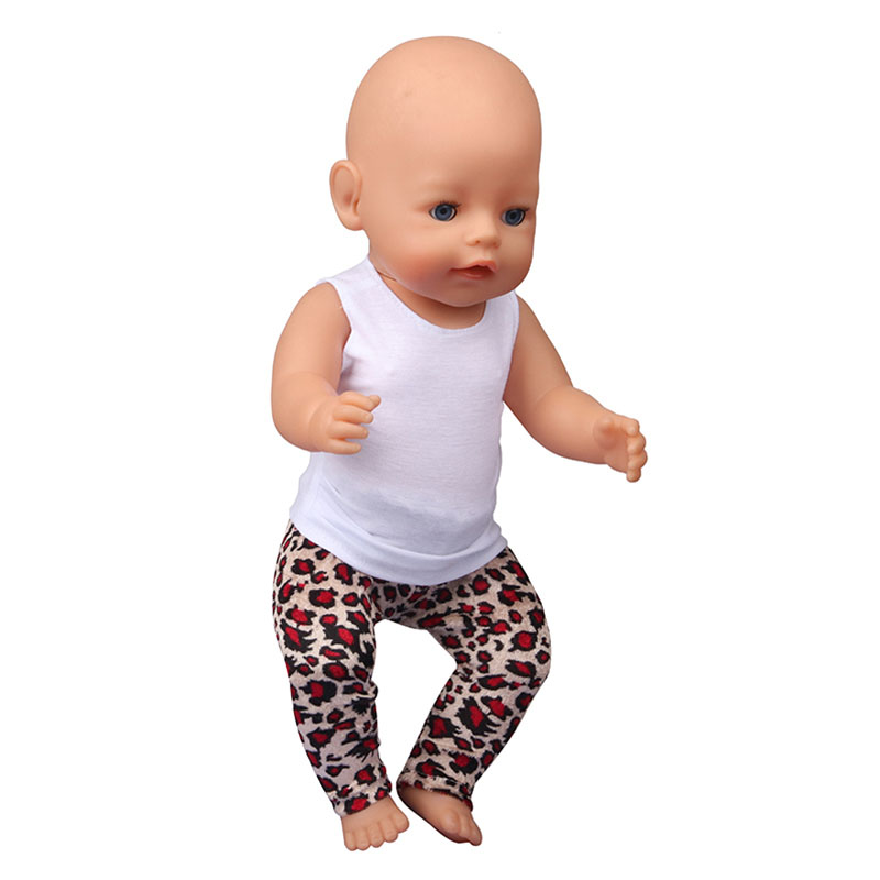 18 inch doll clothes doll leopard print pants with white T-shirt-CL-0133插图5