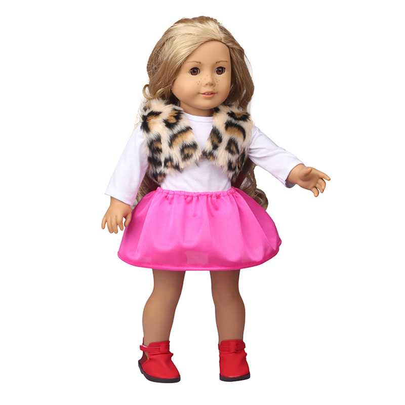 18 inch doll clothes doll leopard print vest + t-shirt + skirt-CL-0156插图5