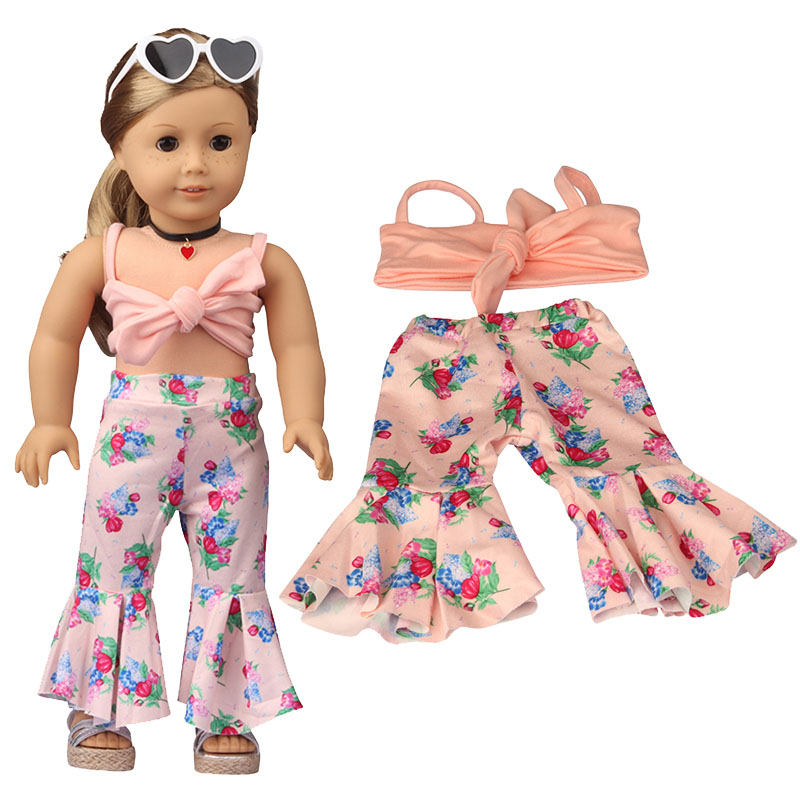 18 inch doll clothes doll floral pants + wrap-CL-0179插图1