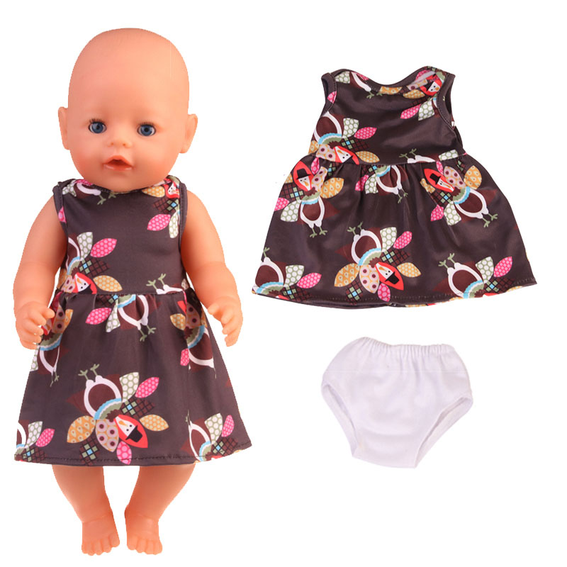 18 inch doll clothes doll fashion cartoon pattern sleeveless maxi dress with doll panties-CL-0119/CL-0120/CL-0121插图