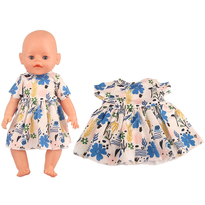 18 inch doll clothes doll milk silk floral dress-CL-0111插图1