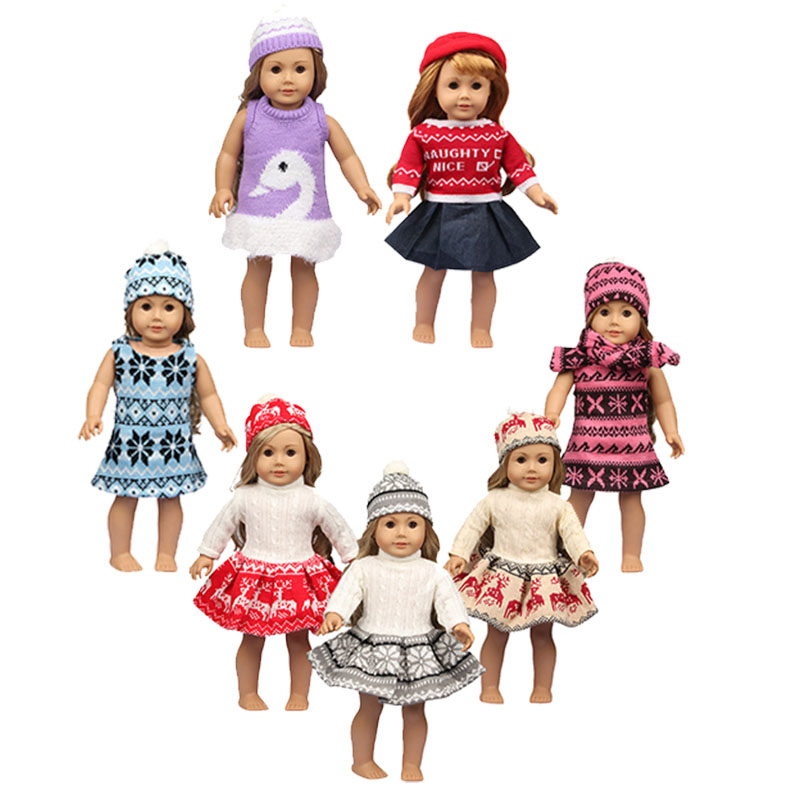 18 inch doll clothes doll knit dress + hat-CL-0145/CL-0146插图2