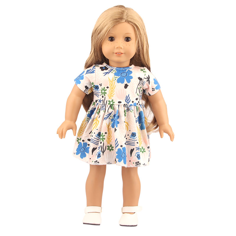 18 inch doll clothes doll milk silk floral dress-CL-0111插图4