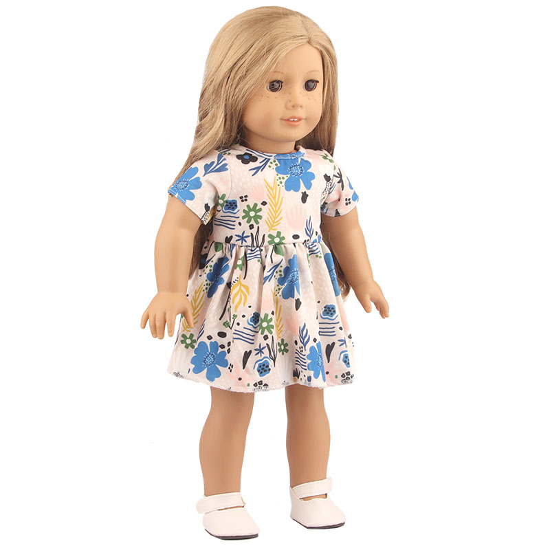 18 inch doll clothes doll milk silk floral dress-CL-0111插图6