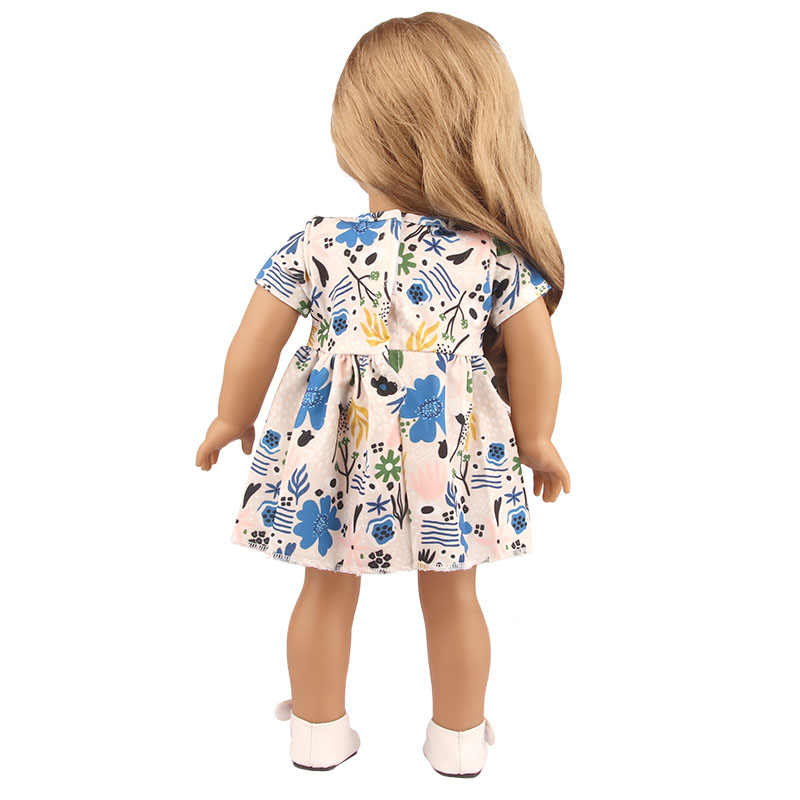 18 inch doll clothes doll milk silk floral dress-CL-0111插图5