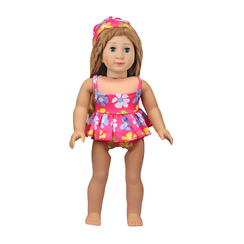 18 inch doll clothes doll floral swimsuit set-CL-0162插图3
