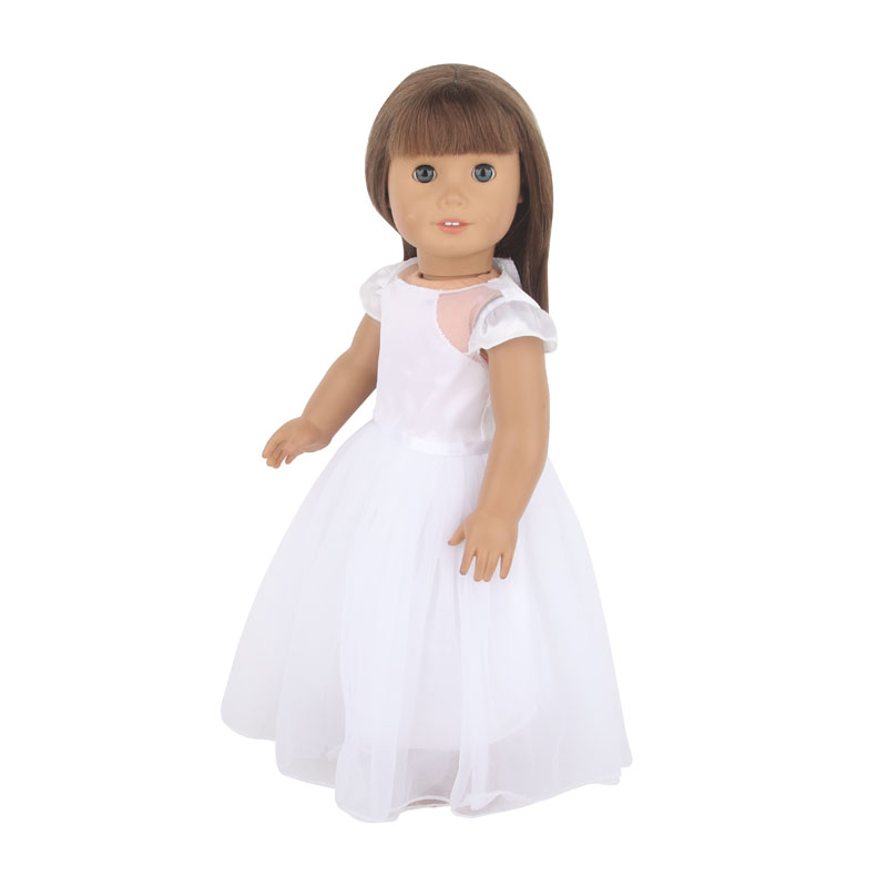 18 inch doll clothes doll plain white dress-CL-0105插图3
