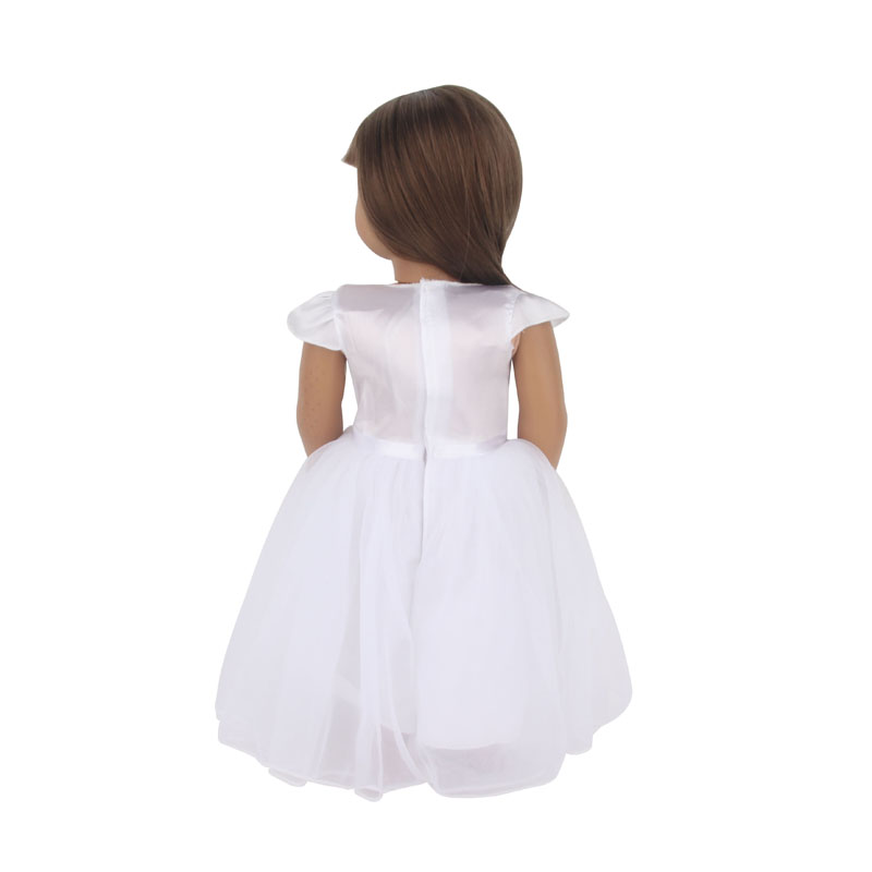 18 inch doll clothes doll plain white dress-CL-0105插图2