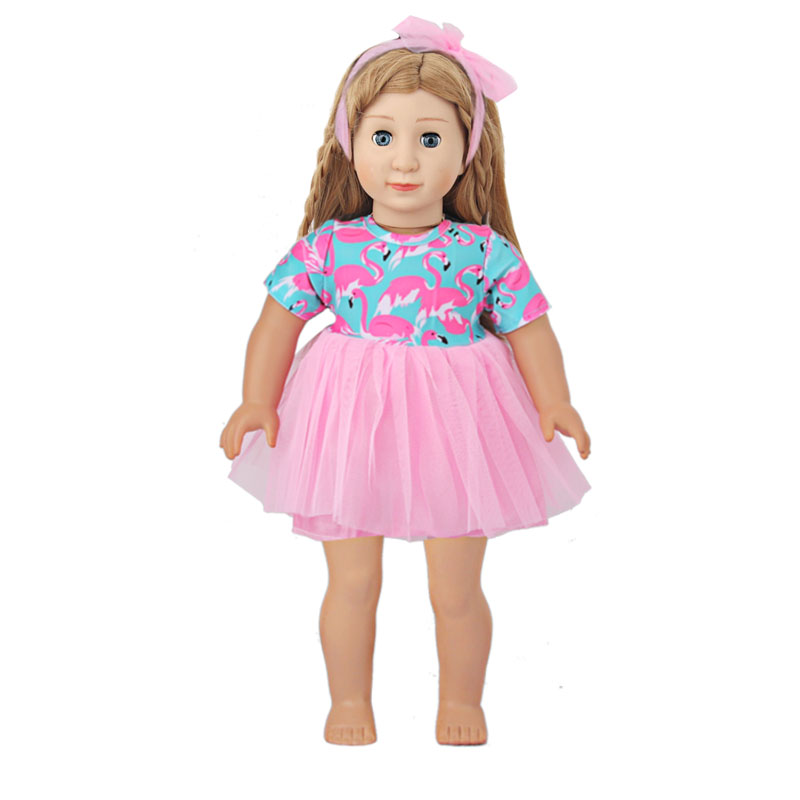 18 inch doll clothes doll flamingo print dress-CL-0108插图3