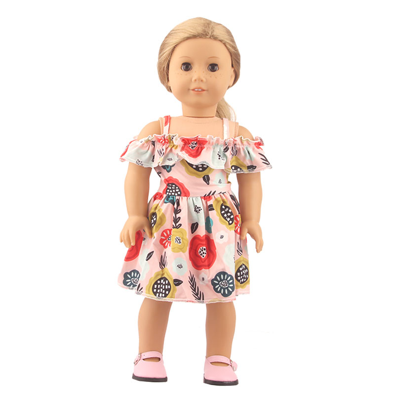 18 inch doll clothes doll milk silk floral dress-CL-0106插图1