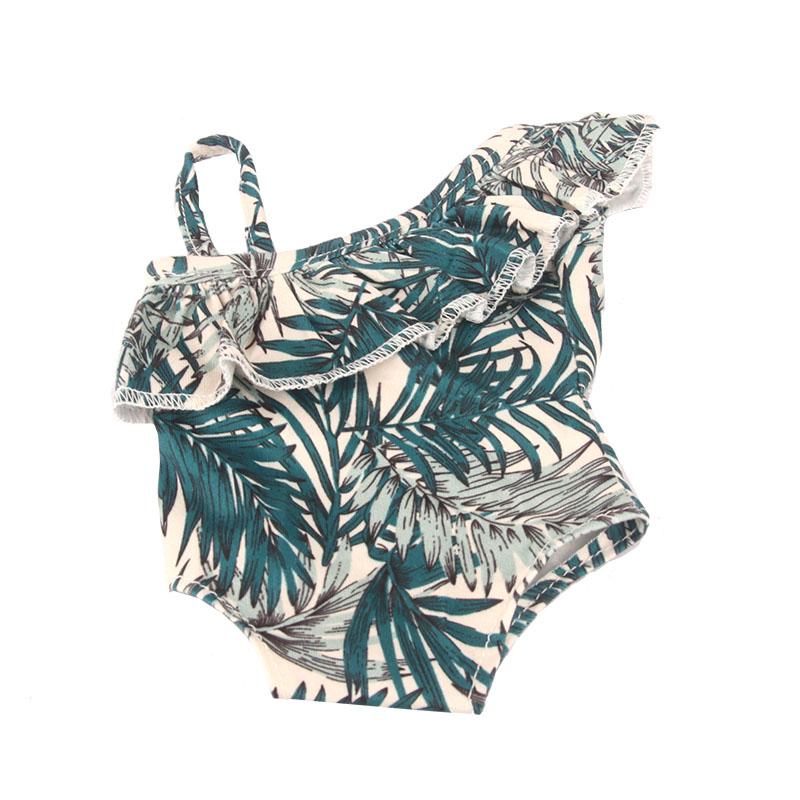18 inch doll clothes doll leaf print swimsuit with shawl-CL-0113插图1