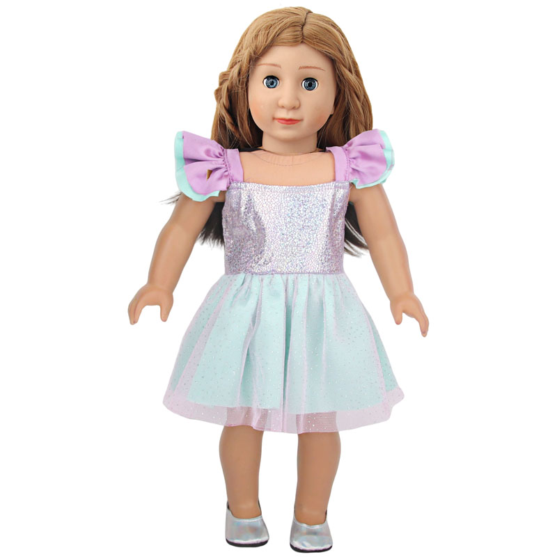 18 inch doll clothes doll fashion fly-sleeve dress-CL-0112插图3