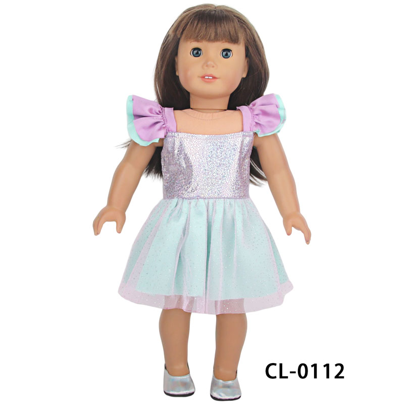 18 inch doll clothes doll fashion fly-sleeve dress-CL-0112插图1