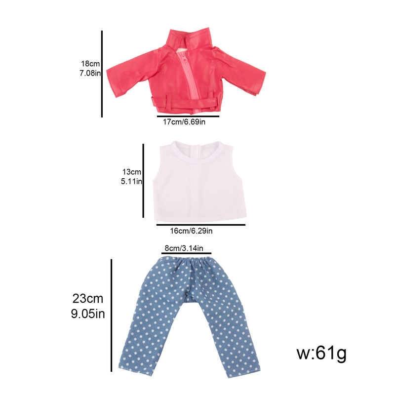 18 inch doll clothes doll leather suit-CL-0136插图3