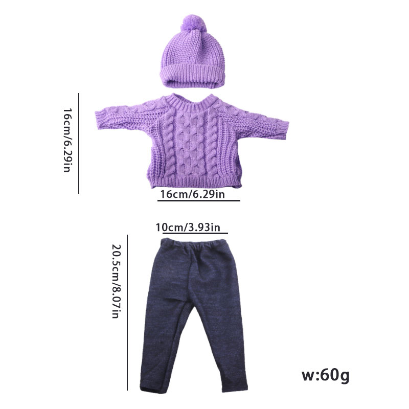 18 inch doll clothes doll sweater + scarf + hat + jeans set-CL-0151插图3