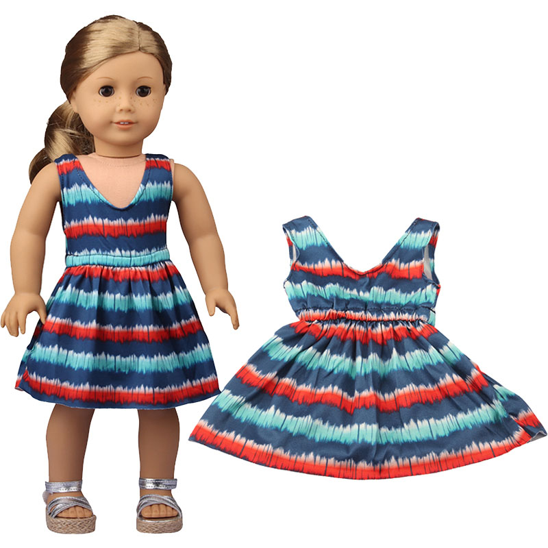 18 inch doll clothes doll striped sleeveless dress-CL-0183插图