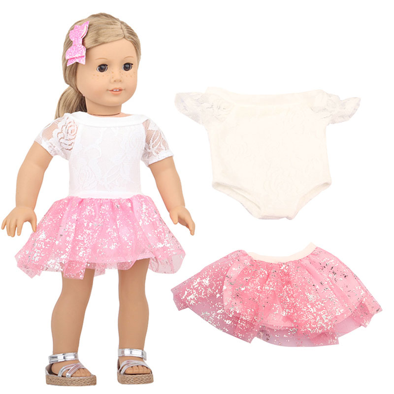 18 inch doll clothes doll white lace blouse and pink doll saree-CL-0188插图
