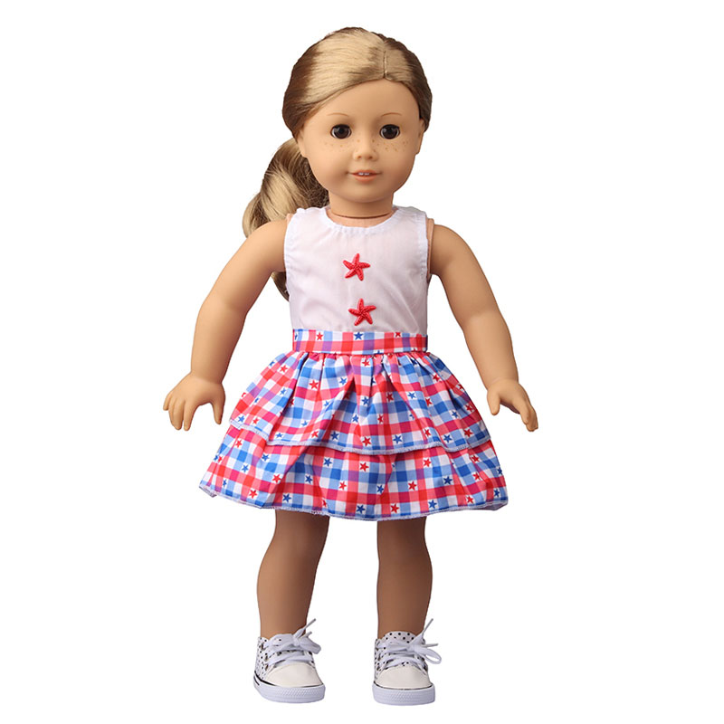 18 inch doll clothes doll American flag sleeveless dress-CL-0186插图3