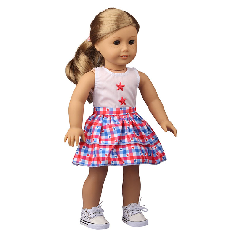 18 inch doll clothes doll American flag sleeveless dress-CL-0186插图5