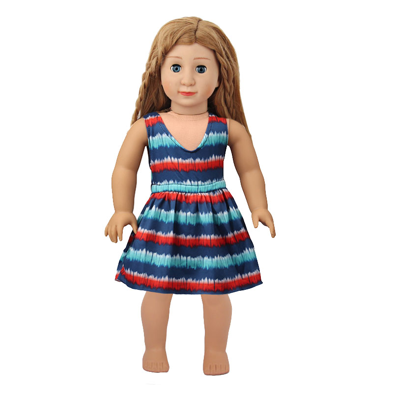 18 inch doll clothes doll striped sleeveless dress-CL-0183插图3